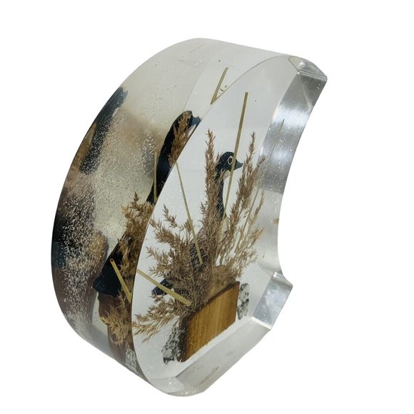 Rico Crescent Moon Lucite Duck Paperweight Figurine Wildlife Outdoor Cabin Gift - Picture 5 of 13